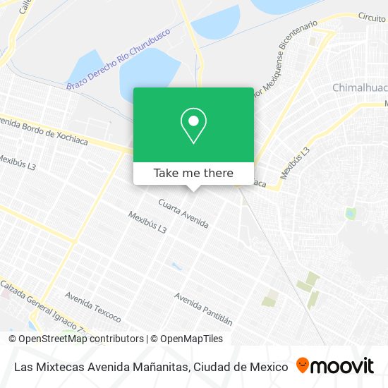 Las Mixtecas Avenida Mañanitas map
