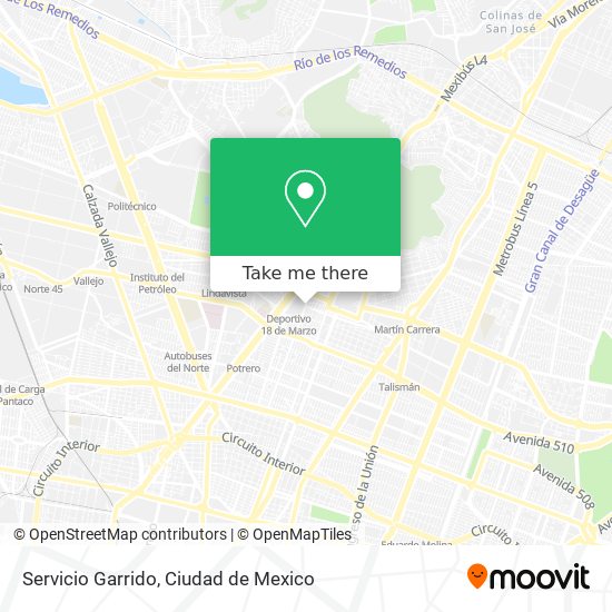 Servicio Garrido map
