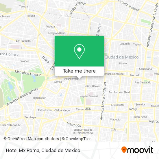 Hotel Mx Roma map