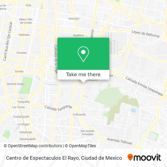 Mapa de Centro de Espectaculos El Rayo