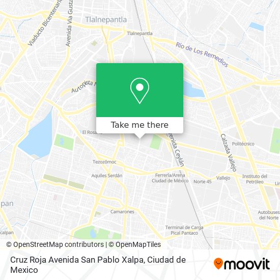 Cruz Roja Avenida San Pablo Xalpa map