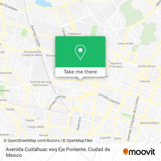 Avenida Cuitláhuac esq Eje Poniente map