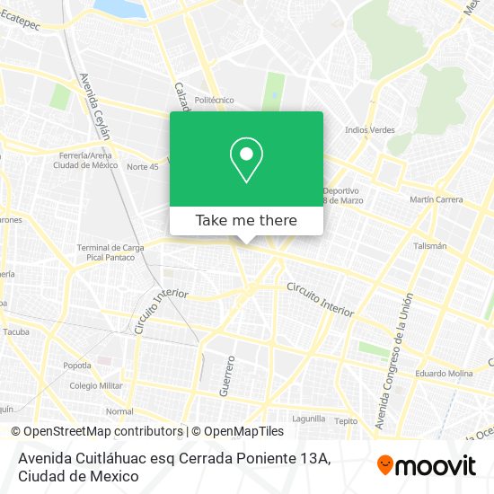 Avenida Cuitláhuac esq Cerrada Poniente 13A map
