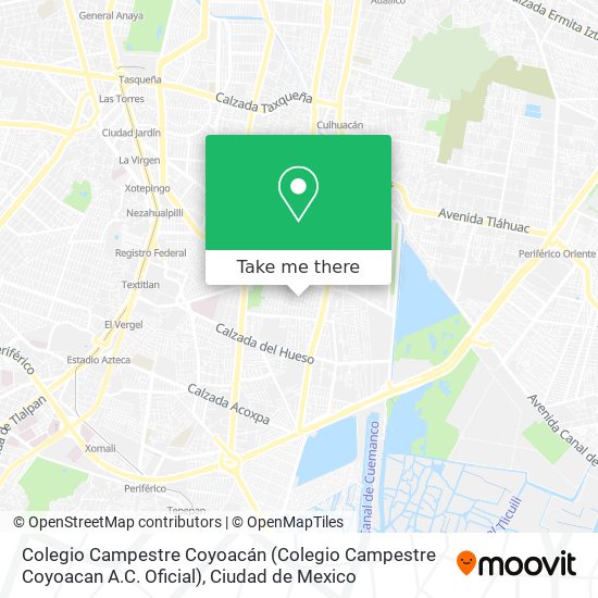 Mapa de Colegio Campestre Coyoacán (Colegio Campestre Coyoacan A.C. Oficial)