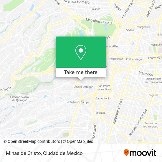 Minas de Cristo map