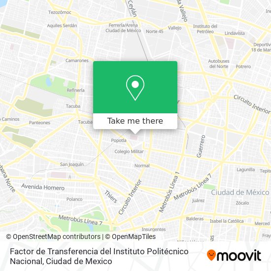 Mapa de Factor de Transferencia del Instituto Politécnico Nacional