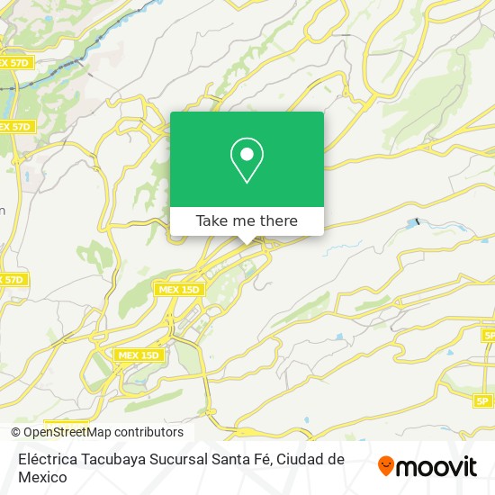 Eléctrica Tacubaya Sucursal Santa Fé map