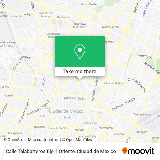 Mapa de Calle Talabarteros Eje 1 Oriente
