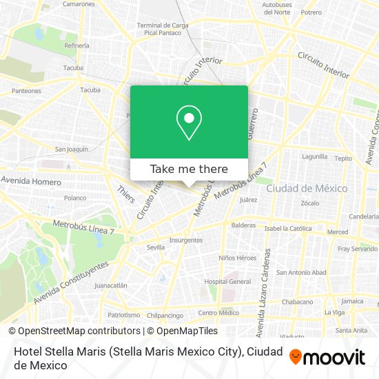 Mapa de Hotel Stella Maris (Stella Maris Mexico City)