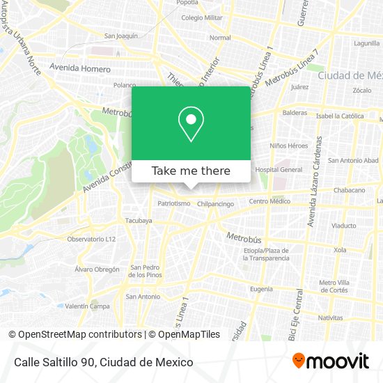 Mapa de Calle Saltillo 90