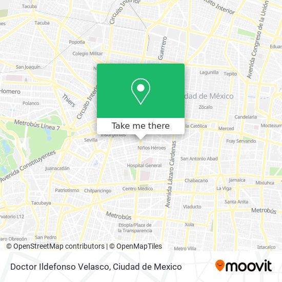 Doctor Ildefonso Velasco map