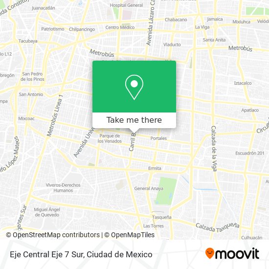 Eje Central Eje 7 Sur map