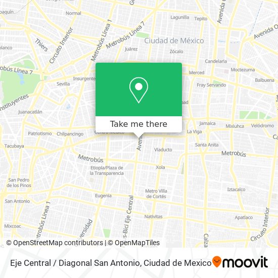 Eje Central / Diagonal San Antonio map