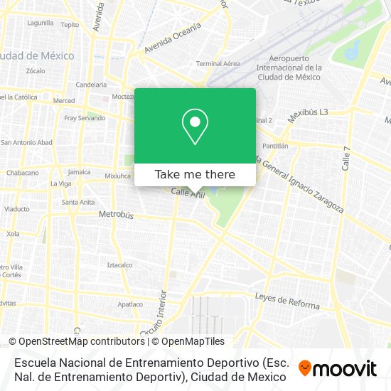 Escuela Nacional de Entrenamiento Deportivo (Esc. Nal. de Entrenamiento Deportiv) map
