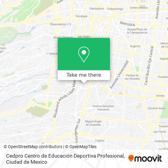 Cedpro Centro de Educación Deportiva Profesional map