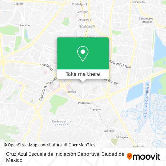 Mapa de Cruz Azul Escuela de Iniciación Deportiva