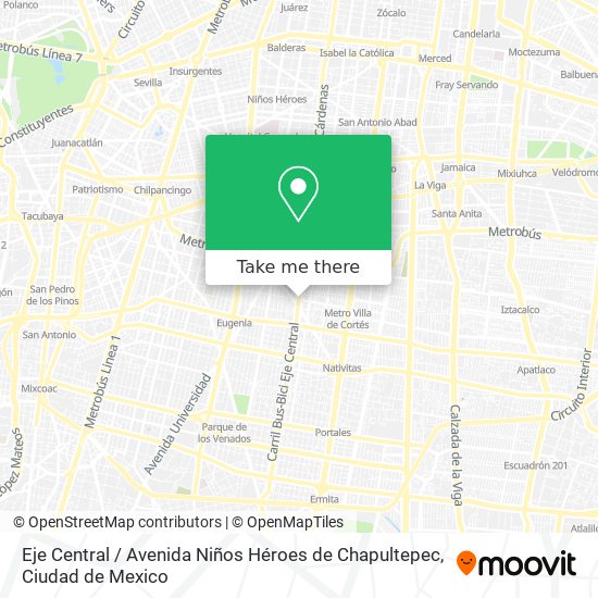 Mapa de Eje Central / Avenida Niños Héroes de Chapultepec