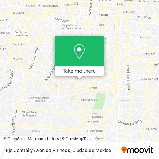 Mapa de Eje Central y Avenida Pirineos
