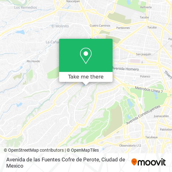 Mapa de Avenida de las Fuentes Cofre de Perote