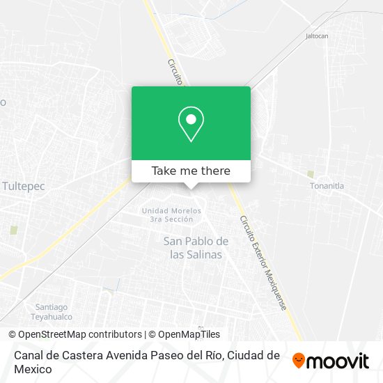 Mapa de Canal de Castera Avenida Paseo del Río