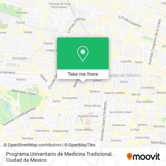 Mapa de Programa Univeritario de Medicina Tradicional