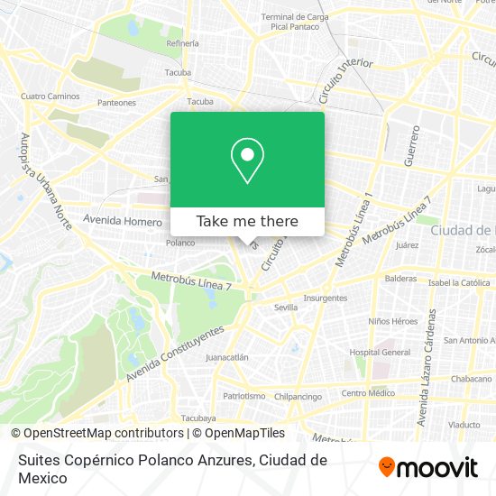 Suites Copérnico Polanco Anzures map