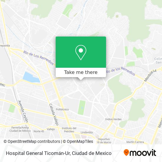 Hospital General Ticomán-Ur map