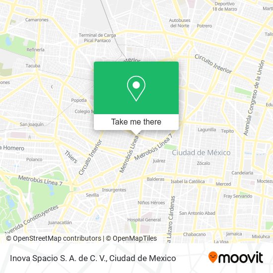 Mapa de Inova Spacio S. A. de C. V.