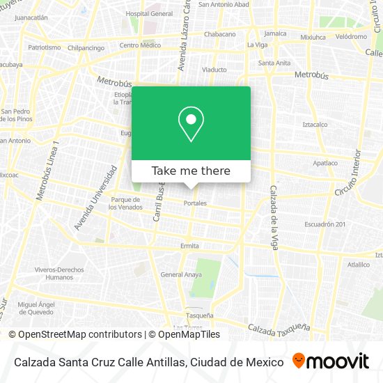 Mapa de Calzada Santa Cruz Calle Antillas