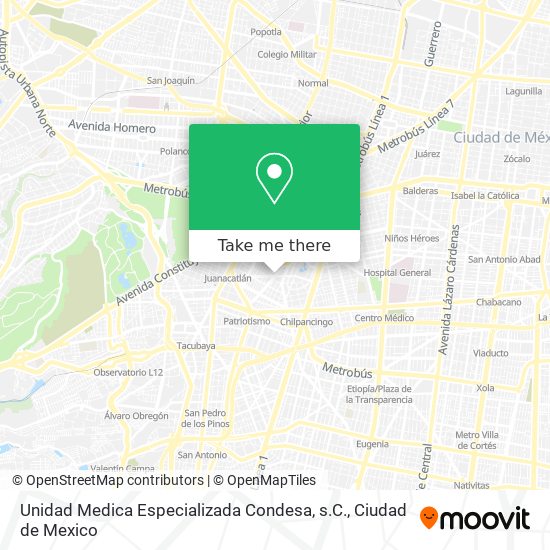 Unidad Medica Especializada Condesa, s.C. map