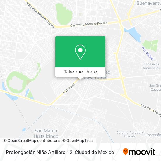 Prolongación Niño Artillero 12 map