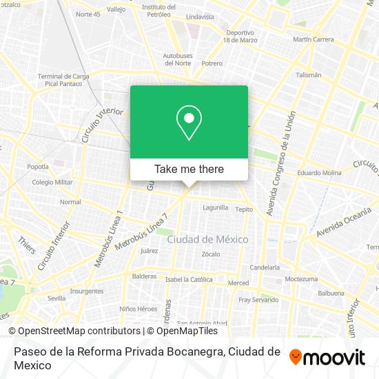 Paseo de la Reforma Privada Bocanegra map