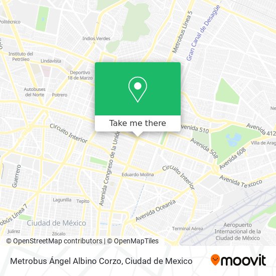 Mapa de Metrobus Ángel Albino Corzo