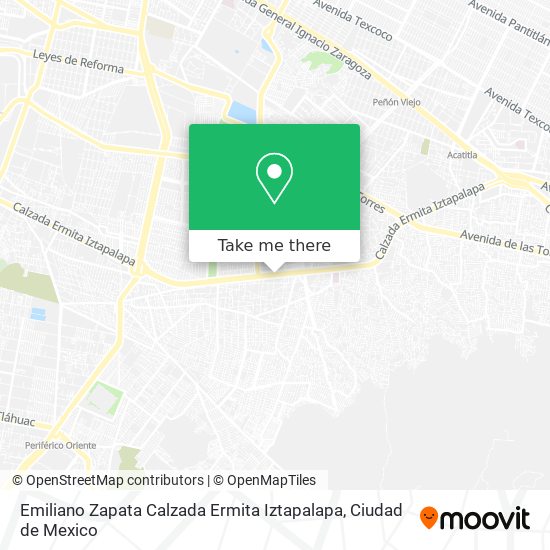 Emiliano Zapata Calzada Ermita Iztapalapa map