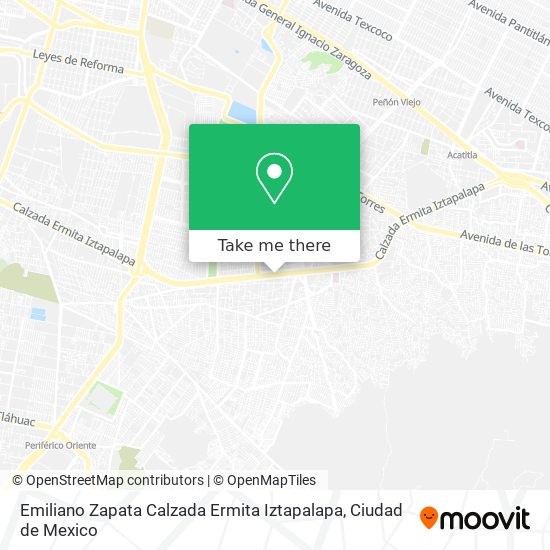 Mapa de Emiliano Zapata Calzada Ermita Iztapalapa