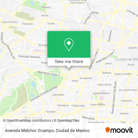 Avenida Melchor Ocampo map