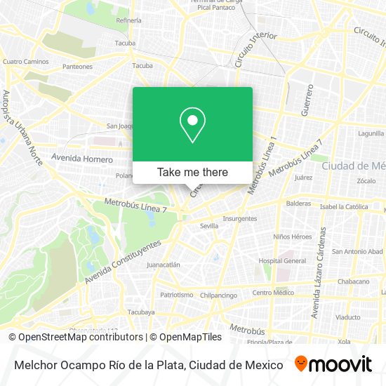 Melchor Ocampo Río de la Plata map