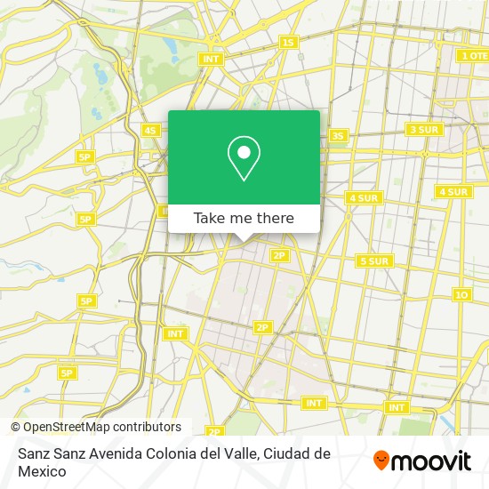 Sanz Sanz Avenida Colonia del Valle map