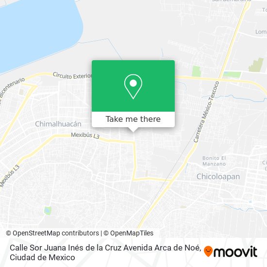 Calle Sor Juana Inés de la Cruz Avenida Arca de Noé map
