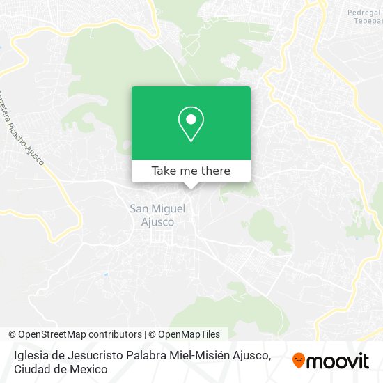 Mapa de Iglesia de Jesucristo Palabra Miel-Misién Ajusco