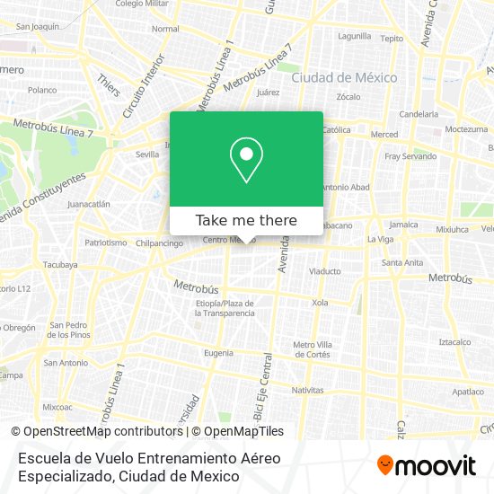 Mapa de Escuela de Vuelo Entrenamiento Aéreo Especializado
