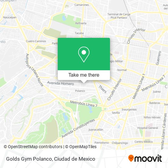 Mapa de Golds Gym Polanco