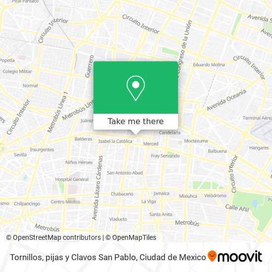 Tornillos, pijas y Clavos San Pablo map