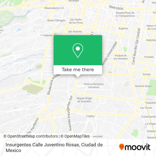Insurgentes Calle Juventino Rosas map