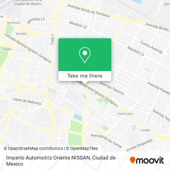 Mapa de Imperio Automotriz Oriente NISSAN