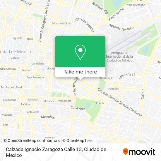 Calzada Ignacio Zaragoza Calle 13 map