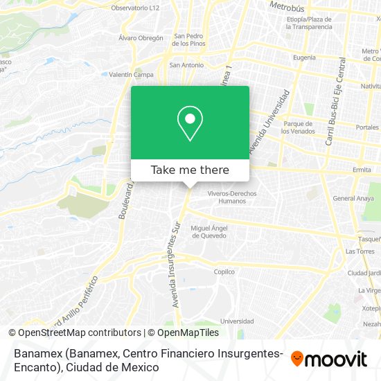 Banamex (Banamex, Centro Financiero Insurgentes-Encanto) map