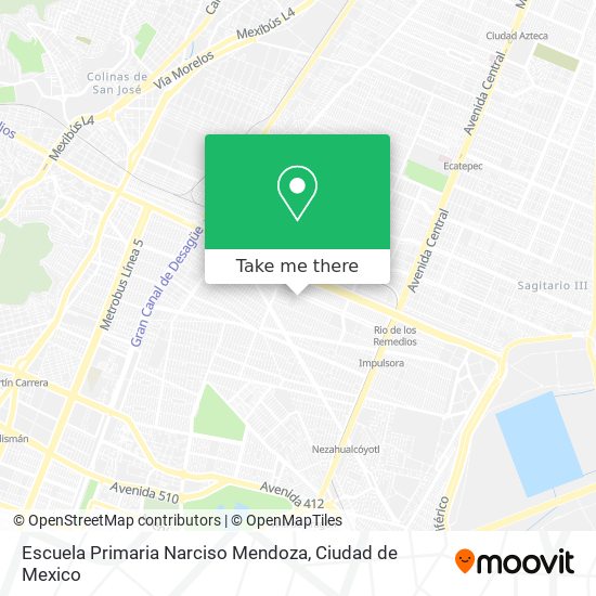 Mapa de Escuela Primaria Narciso Mendoza