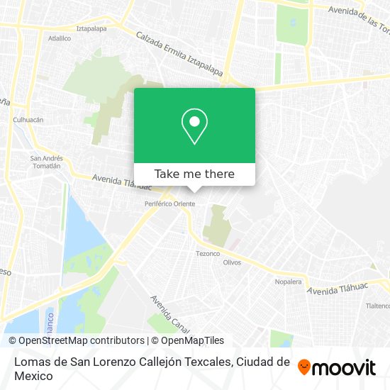 Lomas de San Lorenzo Callejón Texcales map