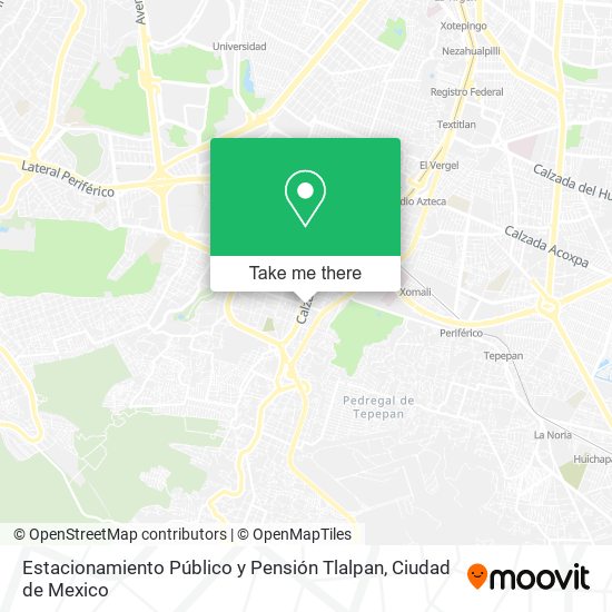 Mapa de Estacionamiento Público y Pensión Tlalpan